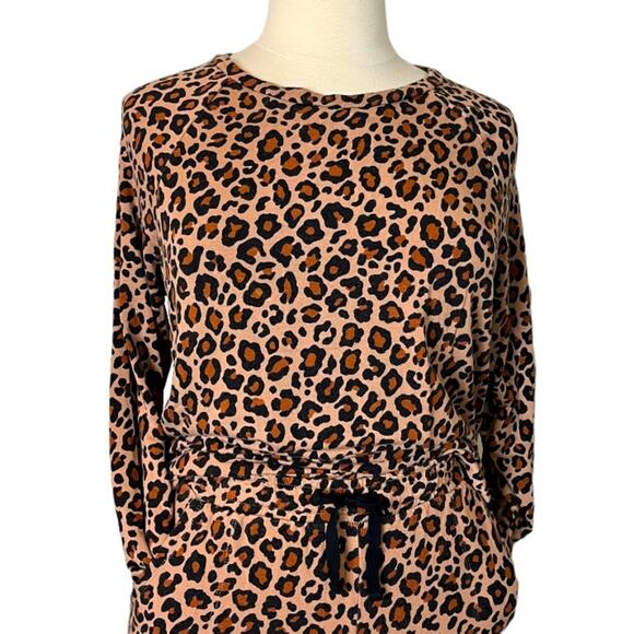 iRelax Pajama Set Jersey Knit Jogger Pant & Long Sleeve Top Leopard Women’s L/XL - Picture 10 of 13